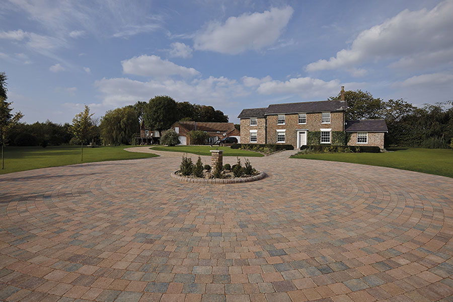 Block driveway and turning circle